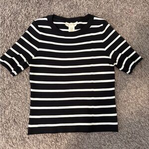Happily Grey Black and White Striped Tee